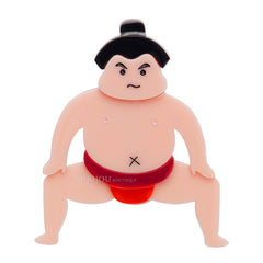  Erstwilder He Be Rikishi Sumo Wrestler Brooch Pin Front