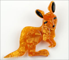 Erstwilder Kangaroo Pin Brooch Kanga the Kooky Roo Yellow Orange Front