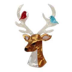 Erstwilder Kind-Hearted Keresh Deer Brooch Pin Front