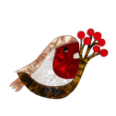 Erstwilder Little Red-Breast Robin Bird Brooch Pin Front