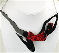 Erstwilder Necklace Deco Lady Diving Dorothy Black Red Bust