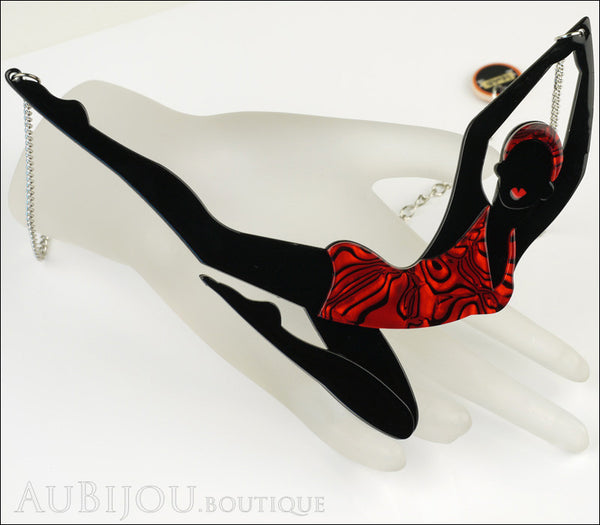 Erstwilder Necklace Deco Lady Diving Dorothy Black Red Mannequin