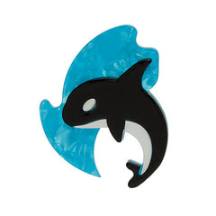 Erstwilder Olinda The Honorable Orca Whale Brooch Pin Front