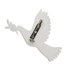 Erstwilder Olive Branch Pigeon Dove Bird Brooch Pin Back