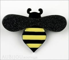 Erstwilder Pin Brooch Babette Bee Black Yellow Front