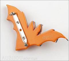 Erstwilder Pin Brooch Bill The Bashful Bat Halloween Orange Back
