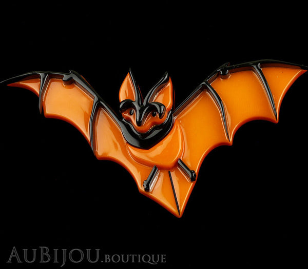 Erstwilder Pin Brooch Bill The Bashful Bat Halloween Orange Gallery