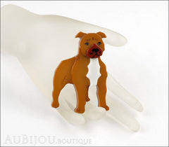 Erstwilder Staffordshire Terrier Dog Brooch Pin Chocolate Mannequin