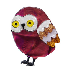 Erstwilder Young Archimedes Owl Brooch Pin Front