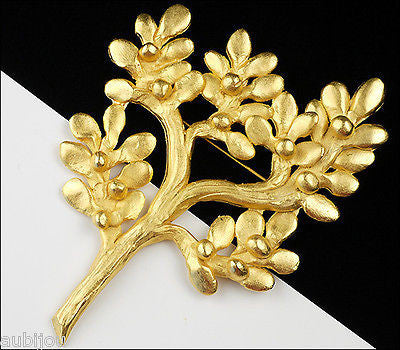Vintage Huge Il Etait Une Fois Floral Tree Brooch Pin French Designer Jewelry
