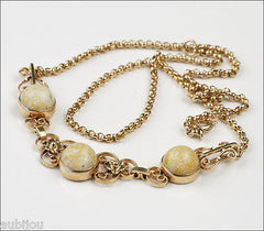 Vintage Van Dell Gold Filled Faux Opal Foil Glass Confetti Necklace Set Choker