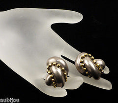 Steve Vaubel Authentic Sterling Silver Modernist Clip Earrings Artisan 1990's
