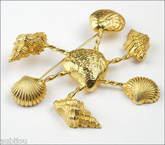 Vintage Dominique Aurientis Seashell Runway Brooch Pin Haute Couture France 1980's