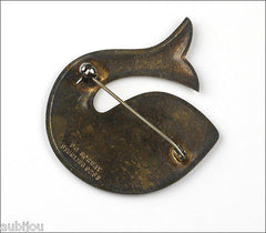 Vintage David Andersen Sterling Silver Enamel Figural Fish Brooch Pin Norway 1950's