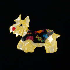 Lea Stein Paris Brooch Kimdoo Dog Yellow Multicolor