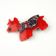 Lea Stein Paris Brooch Kimdoo Dog Red Union Jack