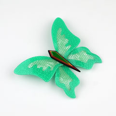 Lea Stein Paris Brooch Elf the Butterfly Green and White Mesh