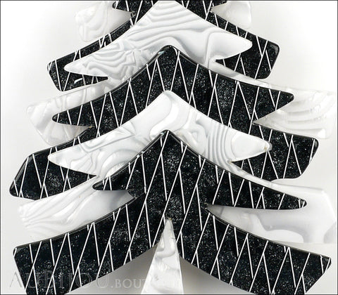 Lea Stein Christmas Tree Brooch Pin Black White Gallery