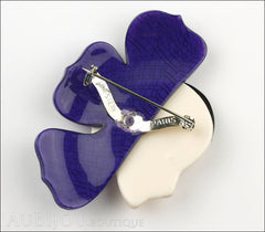 Lea Stein Corolle Art Deco Girl Petal Brooch Pin Blue Multicolor Lilac Back