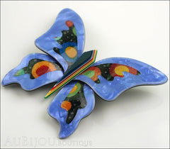 Lea Stein Elfe The Butterfly Insect Brooch Pin Blue Celestial Multicolor Side