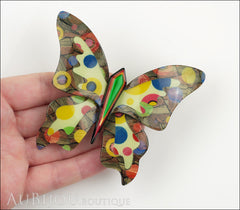 Lea Stein Elfe The Butterfly Insect Brooch Pin Multicolor Polka Dots Model