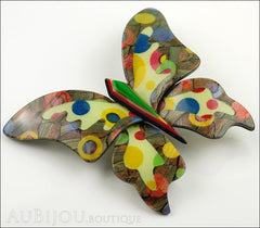 Lea Stein Elfe The Butterfly Insect Brooch Pin Multicolor Polka Dots Side
