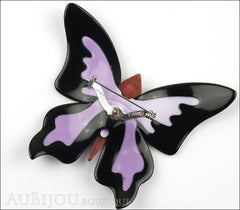 Lea Stein Elfe The Butterfly Insect Brooch Pin Purple Swirls Pastel Pink Back
