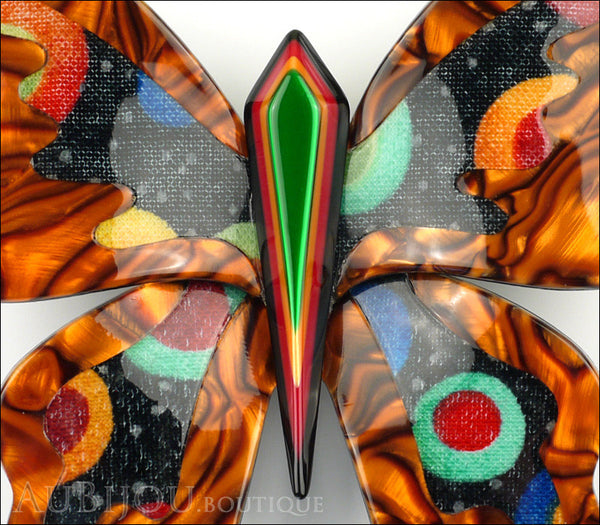 Lea Stein Elfe The Butterfly Insect Brooch Pin Tortoise Celestial Multicolor Beige Gallery