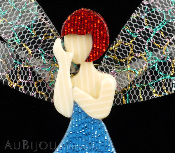 Lea Stein Fairy Demoiselle Volage Brooch Pin Blue Red Multicolor Gallery