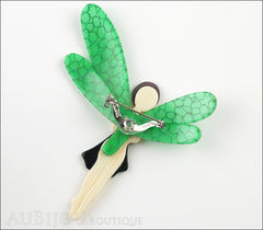 Lea Stein Fairy Demoiselle Volage Magic Wings All Green Back