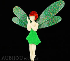 Lea Stein Fairy Demoiselle Volage Magic Wings All Green Black