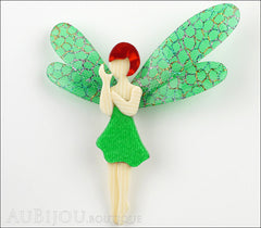 Lea Stein Fairy Demoiselle Volage Magic Wings All Green Front