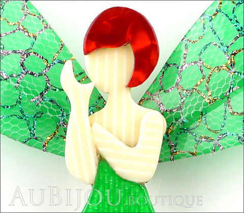 Lea Stein Fairy Demoiselle Volage Magic Wings All Green Gallery