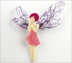 Lea Stein Fairy Demoiselle Volage Magic Wings Pink Purple Front