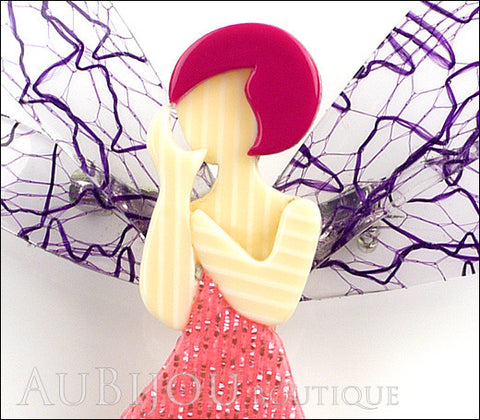 Lea Stein Fairy Demoiselle Volage Magic Wings Pink Purple Gallery