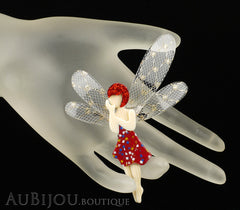 Lea Stein Fairy Demoiselle Volage Magic Wings Red Gold Mannequin