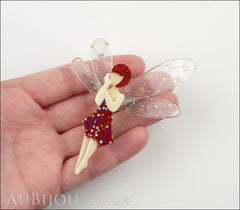 Lea Stein Fairy Demoiselle Volage Magic Wings Red Gold Model
