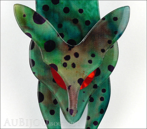 Lea Stein Fox Brooch Pin Multicolor Amphibian Red Gallery