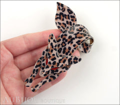 Lea Stein Fox Brooch Pin Leopard Animal Print Red Model
