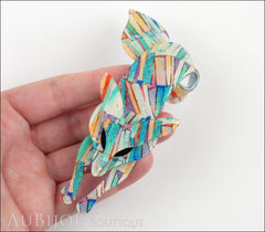 Lea Stein Fox Brooch Pin Multicolor Abstract Model