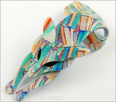 Lea Stein Fox Brooch Pin Multicolor Abstract Side