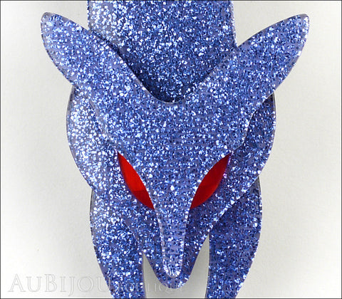 Lea Stein Fox Brooch Pin Sparkly Blue Silver Red Gallery