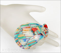 Lea Stein Gomina The Sleeping Cat Brooch Pin Multicolor Abstract Mannequin