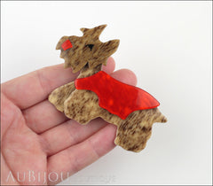 Lea Stein Kimdoo Dog Scottish Terrier Brooch Pin Chestnut Red Model