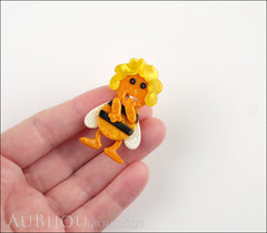 Lea Stein Maya The Bee Isle Of Chidren Brooch Pin Yellow Orange Black Model