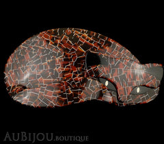 Lea Stein Mistigri The Cat Brooch Pin Tortoise Mosaic Black