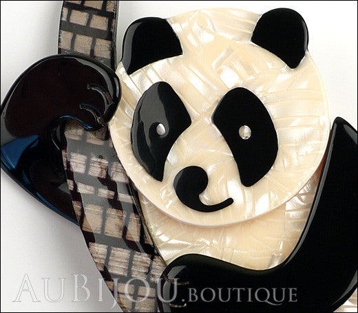 Lea Stein Panda Bear Brooch Pin Cream Black Beige Gallery