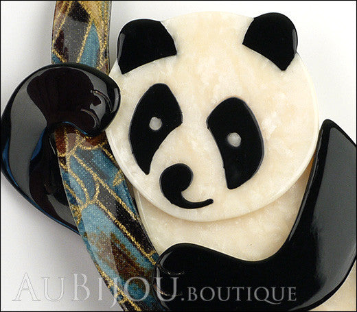 Lea Stein Panda Bear Brooch Pin Cream Black Multicolor Gallery