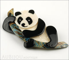 Lea Stein Panda Bear Brooch Pin Cream Black Multicolor Side