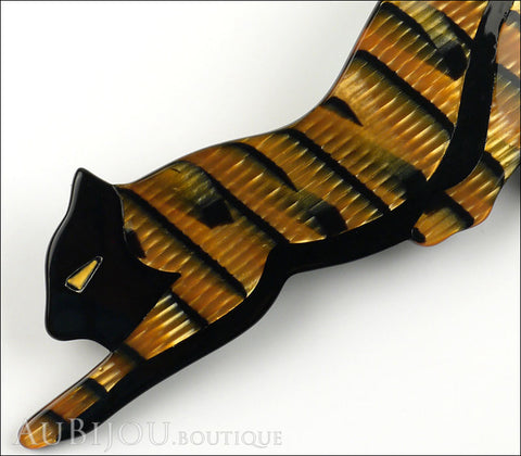 Lea Stein Panther Brooch Pin Gold Black Gallery